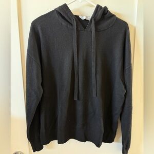 Black Cashmere Blend Hoodie, Size L